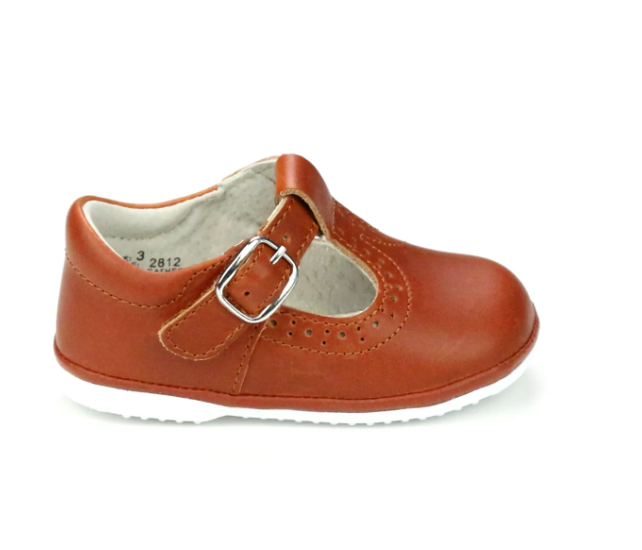 Gemma Leather T-Strap Mary Jane (Baby) - Cognac